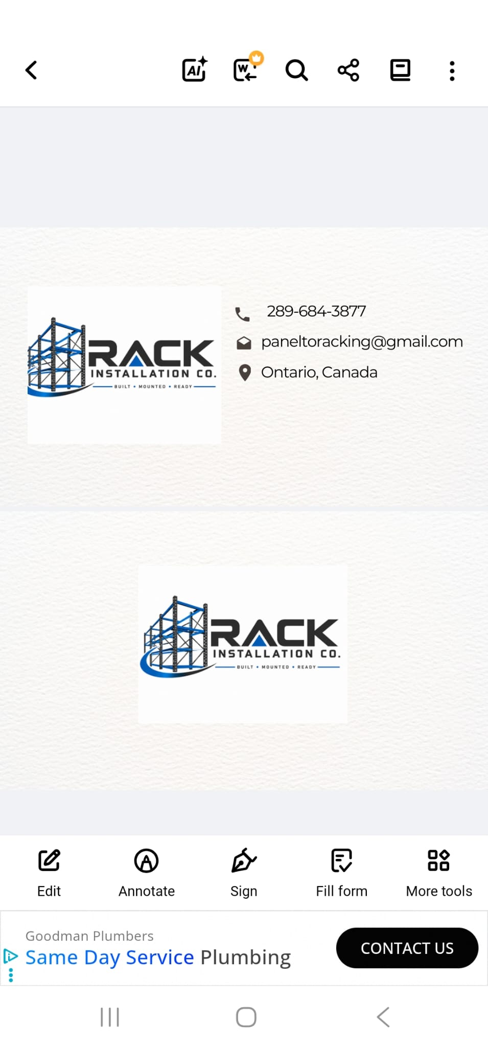 Blue and black warehouse racking
